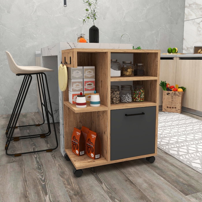 Hanah Home Rebusa Armario Multiusos Pino Atlántico y Antracita